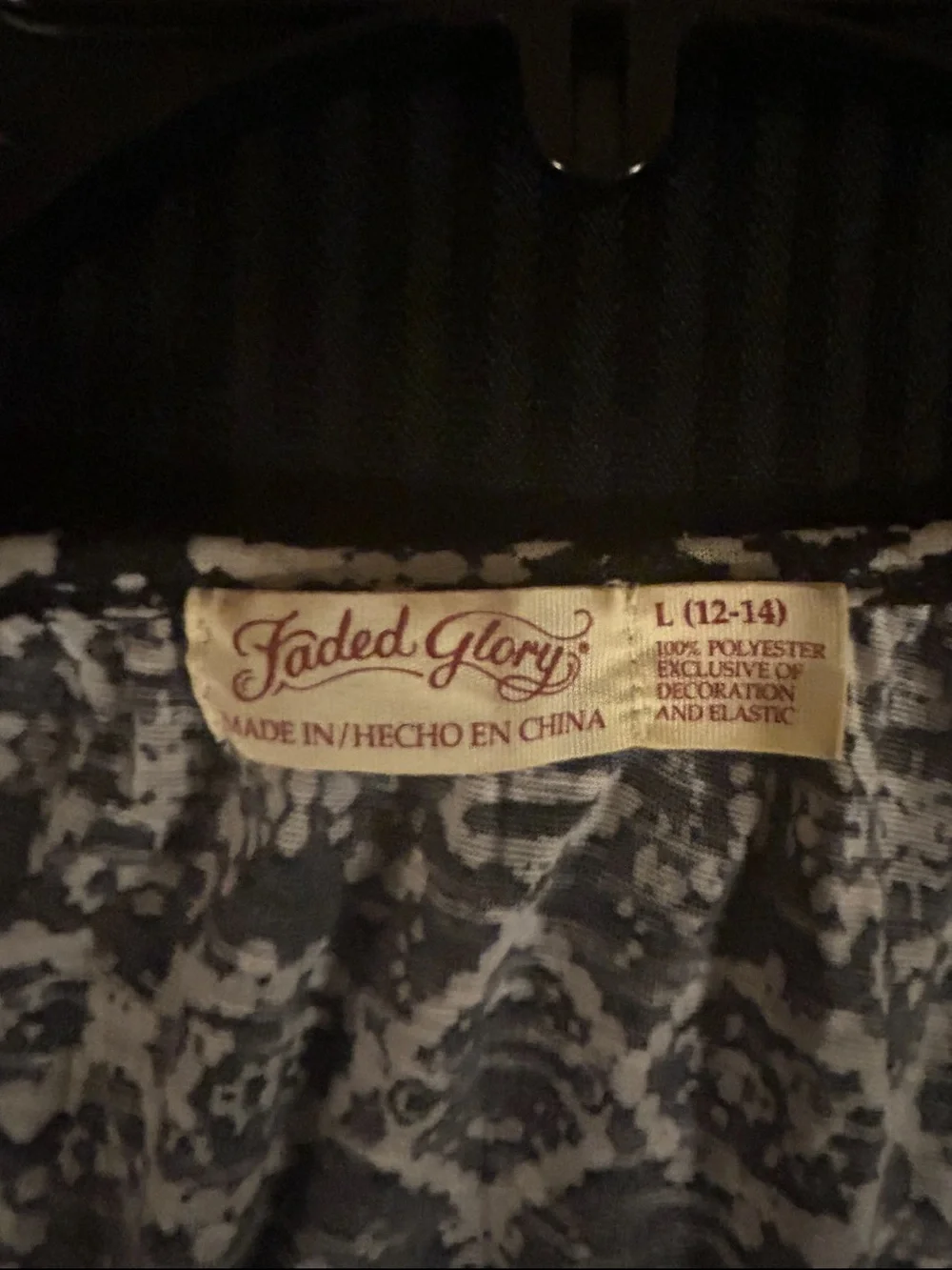 Faded, Glory - Women’s BLACK AND WHITE Printed Tank Top